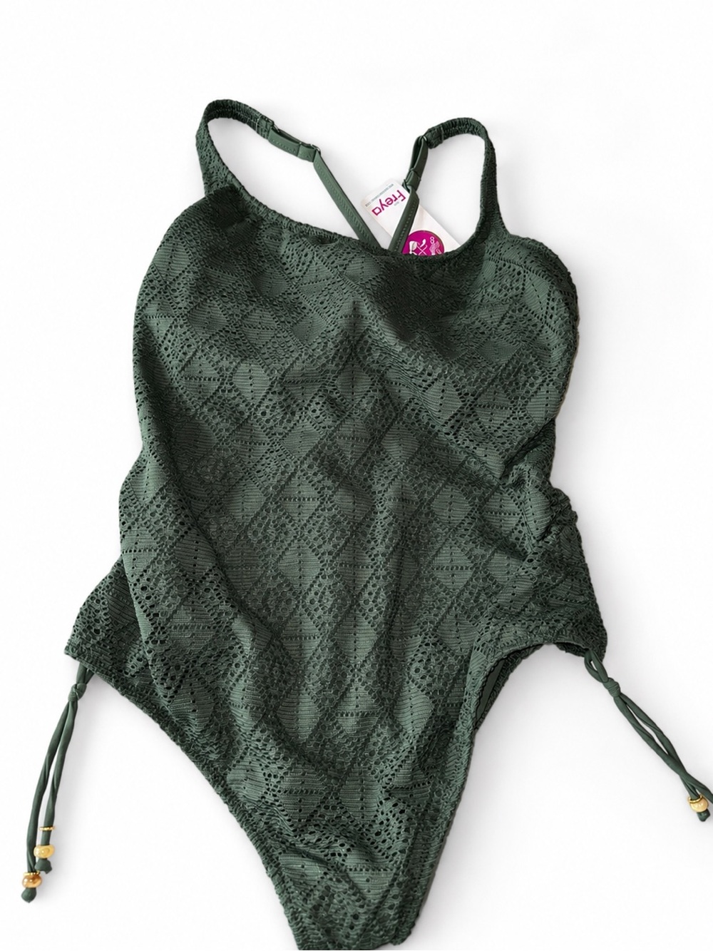Freya NWT Olive Textured One Piece Swimsuit Size 6 (Tagged 32DDD)